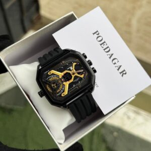 POEDAGAR Rubber Dual Time Waterproof Wristwatch – Digital & Analog Sports Watch with Sapphire Glass