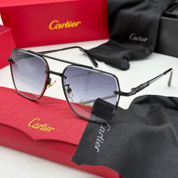 Cartier Modern Square Top-Bar Gradient Sunglasses